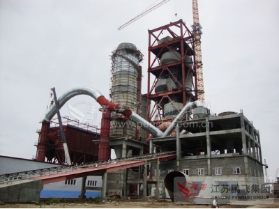 俄罗斯伏尔加2500吨水泥生产线五级旋风预热器
